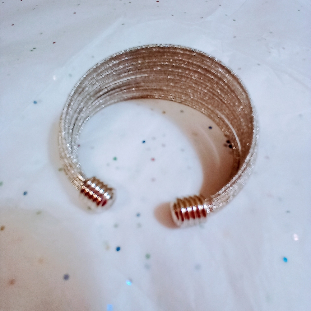 Silver tone cuff bracelet